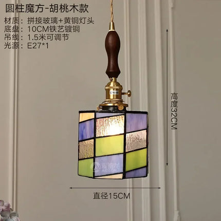 Lustre suspension en verre fait main style Tiffany pour intérieur — LZ4X9P