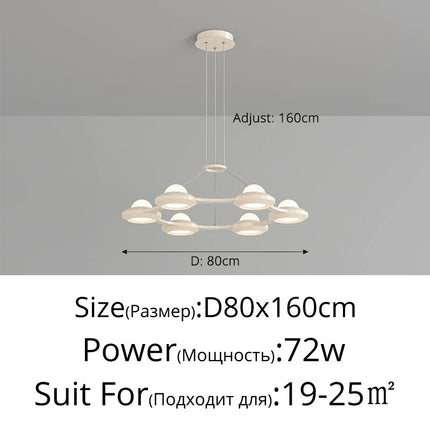 Lustre suspension moderne minimaliste à trois têtes crème — LZ4X9Q2