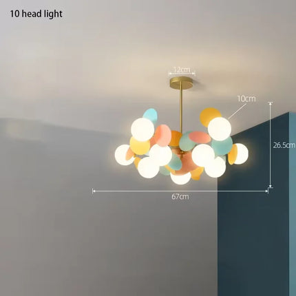 Lustre suspension moderne en verre design raisin doré — LZ4X9T
