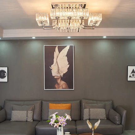 lustre dimmable en cristal pour un éclairage élégant