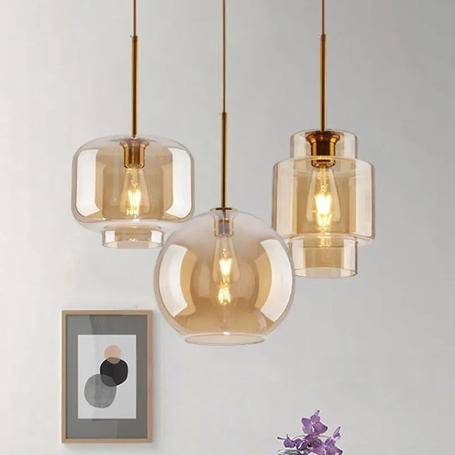 Suspension LED en verre au style nordique minimaliste — LZ4X9Q2M