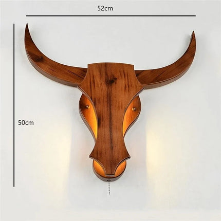 Applique murale LED en bois design animal vache vintage moderne — LZ4X9T2