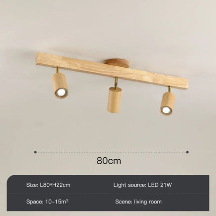 Grain de bois Led lustres avec projecteur pour salon chambre plafonniers éclairage décor noir Lustre cuisine luminaire