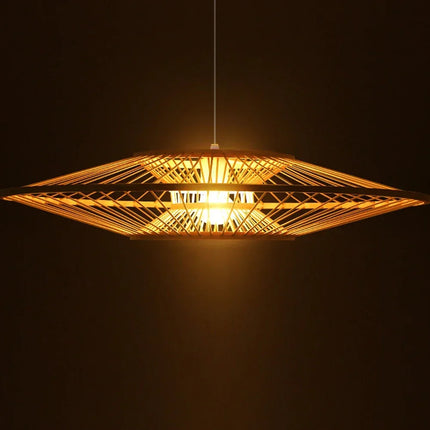 Lustre en bambou naturel pour décoration et éclairage — LZ7D9X
