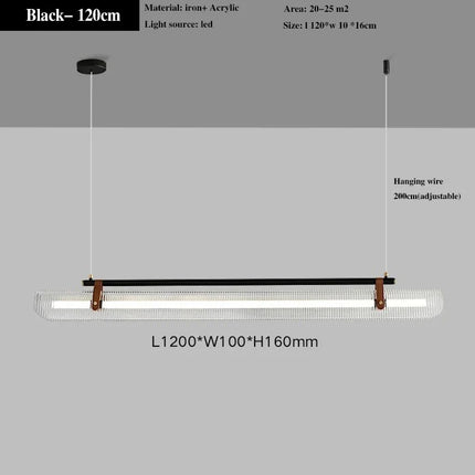 Lustre acrylique avec ceinture LED pour éclairage moderne — LZ4X9T