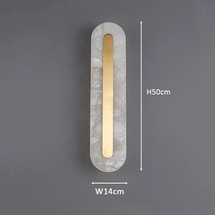 Applique murale LED ovale et rectangulaire en marbre naturel de luxe — LZ4X9P2