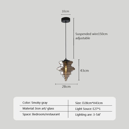 Suspension industrielle en verre élégante — LZ4D9XQ