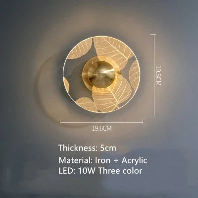 Applique murale LED décorative en métal doré forme fleur — LZ4X9P2