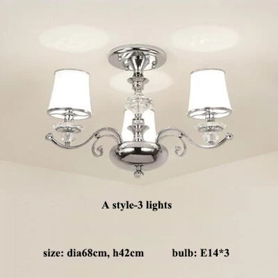 Lustre moderne chromé avec abat-jours blancs — LZ4XJ9