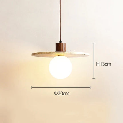 Suspension en travertin jaune style japonais wabi-sabi pour chambre et restaurant — LZ4N7Q2