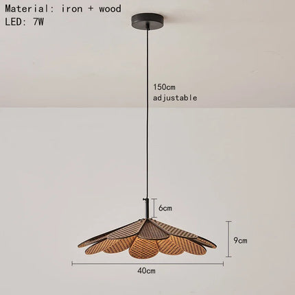 Suspension japonaise en bois forme pétale pour intérieur chaleureux — LZ4F7XQ