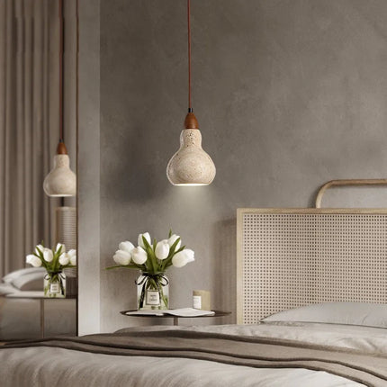 Lustre suspendu vintage en pierre naturelle avec éclairage LED — LZ4P9X