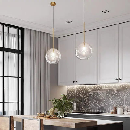 Suspension boule de verre LED pour cuisine et salle à manger — LZ4X9T