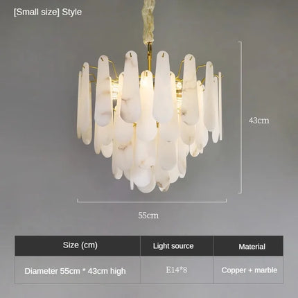 Suspension luxe en marbre et cuivre style chinois minimaliste — LZ4G7XQ