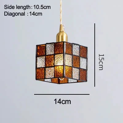 Suspension en verre peint à la main style méditerranéen asiatique — LZ4P9XQ