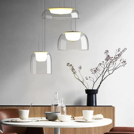 suspension à led avec couvercle en verre moderne