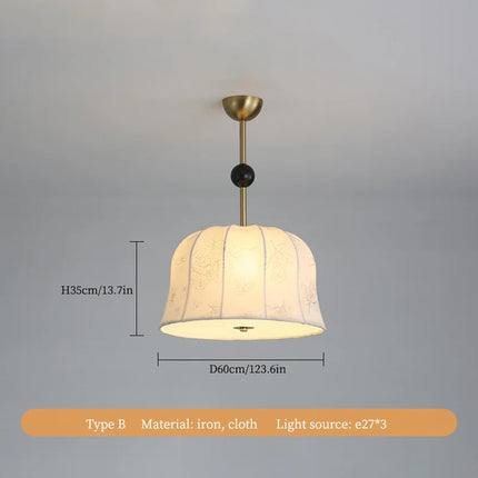 Lustre en tissu français haut de gamme pour intérieur — LZ4X9P2