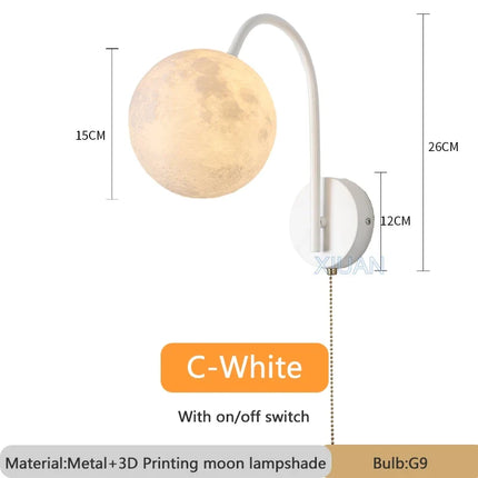 Applique murale nordique en bois avec cordon et interrupteur en coton — LZ4X9V