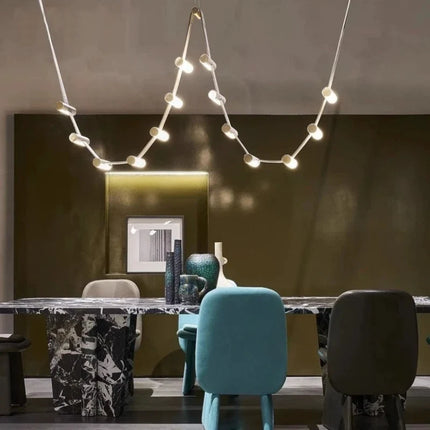Lustre Art Déco LED avec barre lumineuse en cuir synthétique — LZ4G7XQ