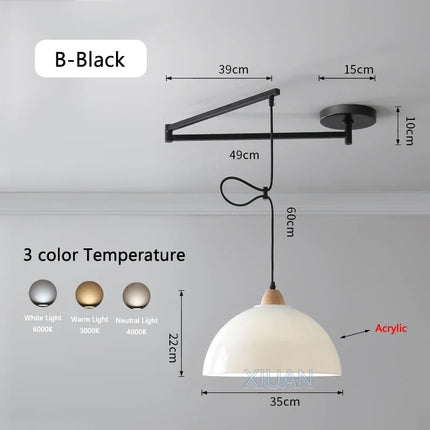 Suspension LED moderne à bras oscillant mobile — LZ4X7Q9