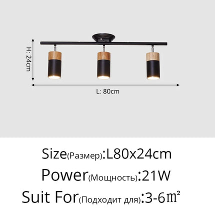 Lustre nordique à bande LED avec spots décoratifs pour intérieur — LZ4X7P9
