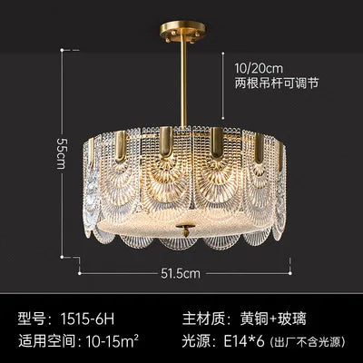 Lustre en verre cristal au design rétro pour décoration intérieure — LZ4G7M2