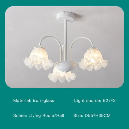 Lustre en verre à pétales pour décoration intérieure kawaii — LZ4X9T