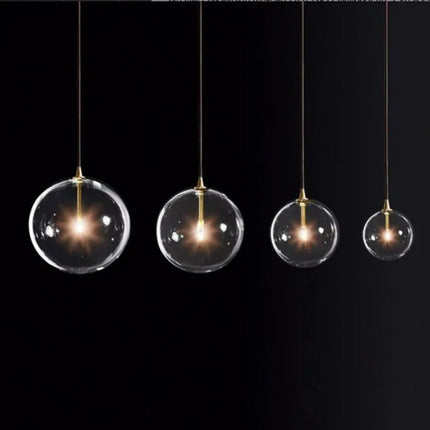 Lustre suspension en verre transparent style nordique pour intérieur — LZ4Q9T2
