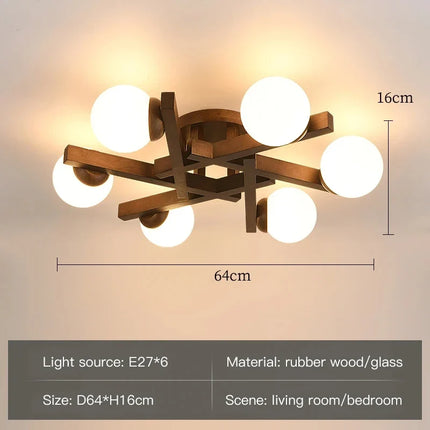 Lustre en bois au design nordique lumineux pour intérieur — LZ4P9XJ