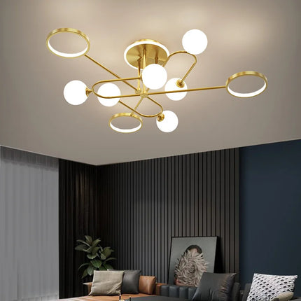 Lustre en verre blanc au design moderne pour intérieur contemporain — LZ4B7X9