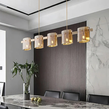 Lustre en verre fumé pour décoration élégante — LZ4X9T