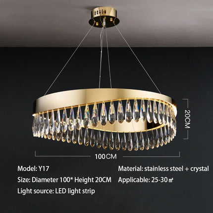 Lustre en cristal de luxe pour éclairage intérieur décoratif — LZ4X9T1