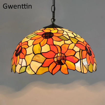 Suspension en verre teinté style Tiffany pour décoration moderne — LZ4X9M
