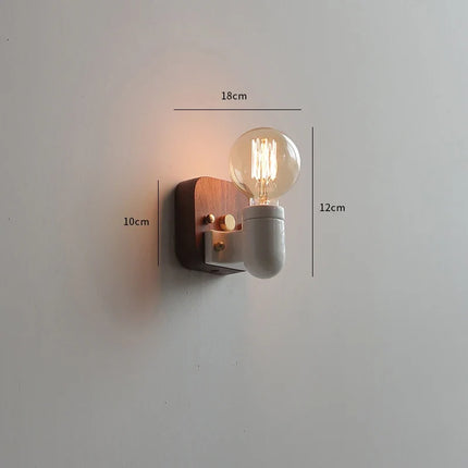 Applique murale vintage en noyer avec interrupteur à tirette — LZ4X9P2
