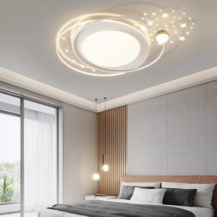Plafonnier LED encastré avec télécommande et effet étoilé nordique — LZ4P9X