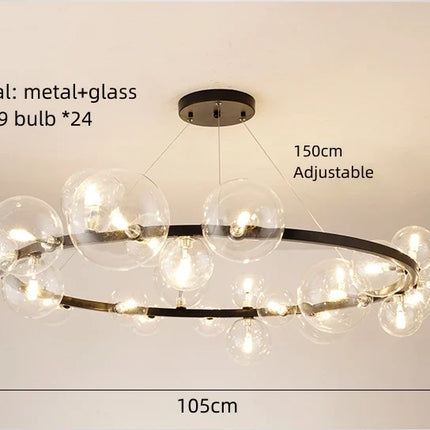 Lustre en verre avec suspension à cordon réglable et ampoule incluse — LZ4X9T