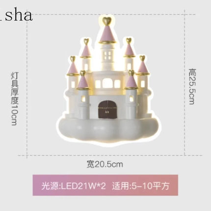 applique murale château créatif pour chambre d'enfant lampe de nuit