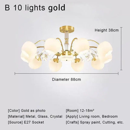 Lustre LED en cristal style nordique pour décoration intérieure — LZ4X9T