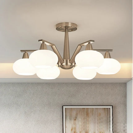 Lustre LED moderne en métal nickel — LZ4G7X2