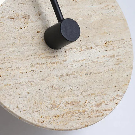 Applique murale LED ronde en pierre et métal noir pour escaliers d'hôtel boutique — LZ4N7Q2