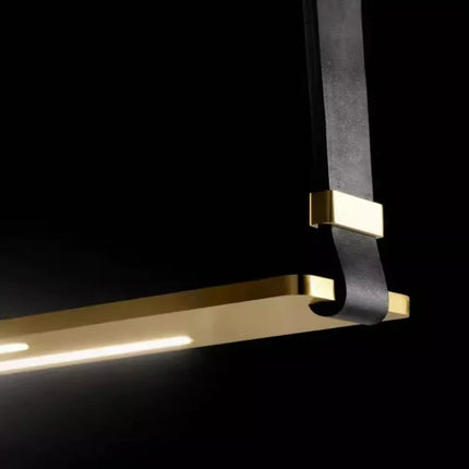 Lustre LED en métal et cuir pour bar et bureau — LZ4X9T2