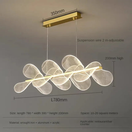 Lustre suspension minimaliste en acrylique à pétales design — LZ4XJ9