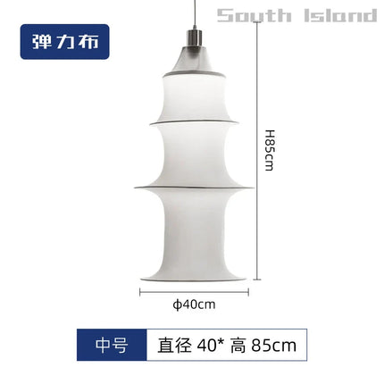 Lustre suspension nordique en soie style wabi-sabi pour intérieur élégant — LZ4V7Q2
