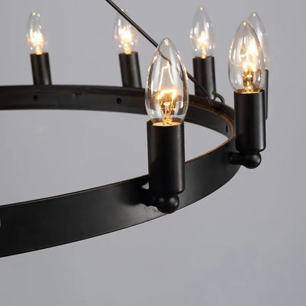 Lustre rond industriel rétro américain avec LED — LZ4X9P2