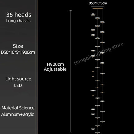 Lustre suspension design nordique simple et élégant pour escalier — LZ4X9T2