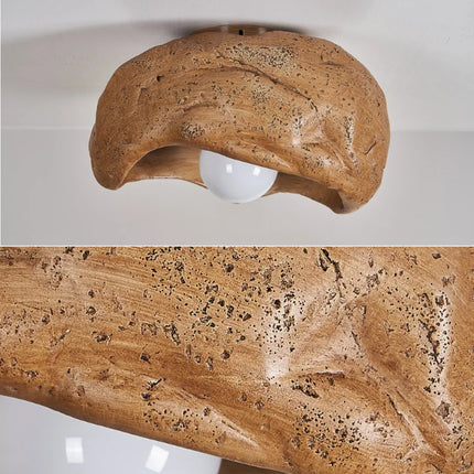 Plafonnier LED en résine style japonais Wabi-Sabi pour décoration silencieuse — LZ4XJ9