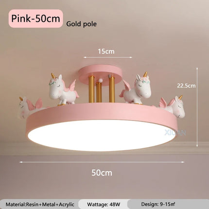Lustre enfant avec motif cheval pour chambre garçon et fille — LZ4X9T