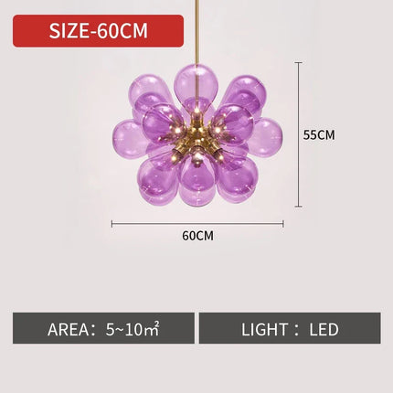 Suspension lustre boule en verre avec LED style nordique — LZ4X9T