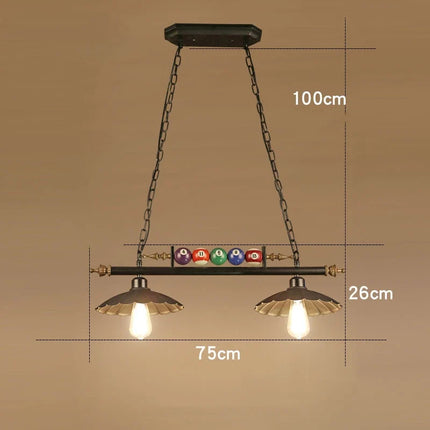 lustre vintage industriel en forme de boule de billard avec abat-jour en verre