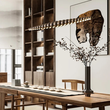 Suspension en bois LED linéaire pour îlot de cuisine et salle à manger — LZ4X9P